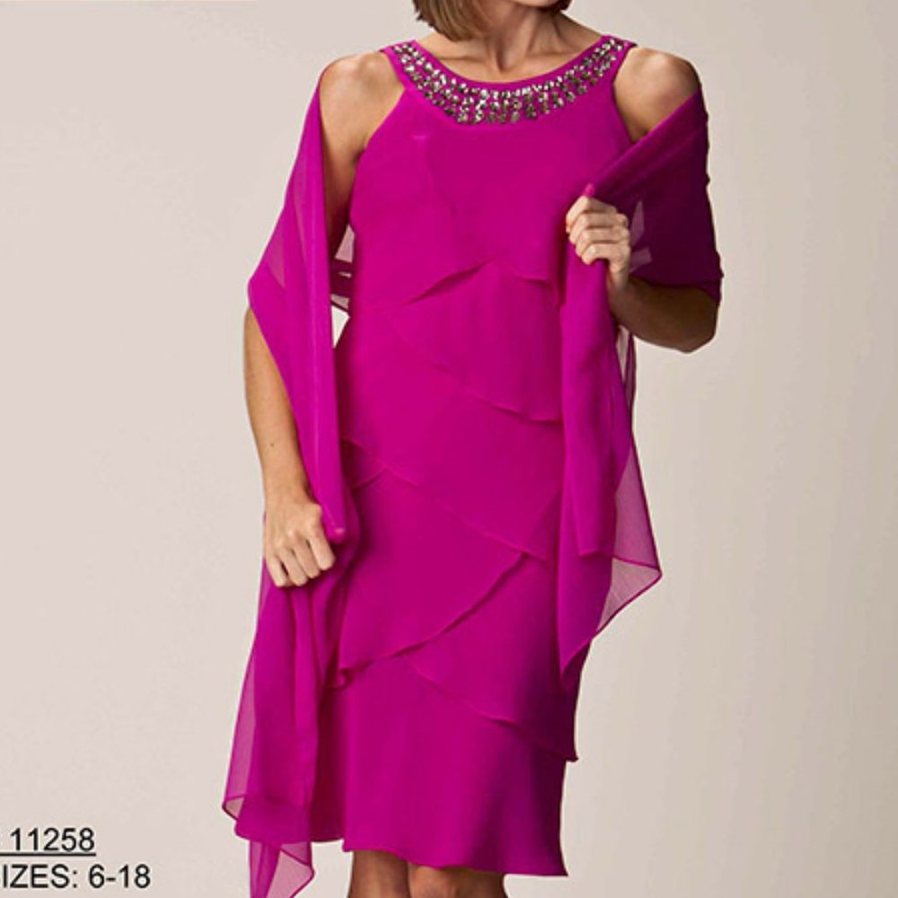 Ursula -  Mother of the Bride Dress with Shawl